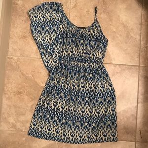 Blue printed asymmetric sundress